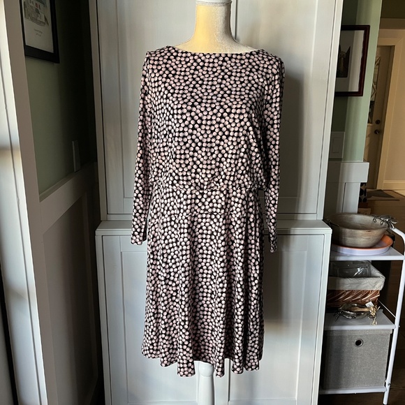NWT Boden Nellie Jersey Dress 10L Black Bubbles - Picture 3 of 7